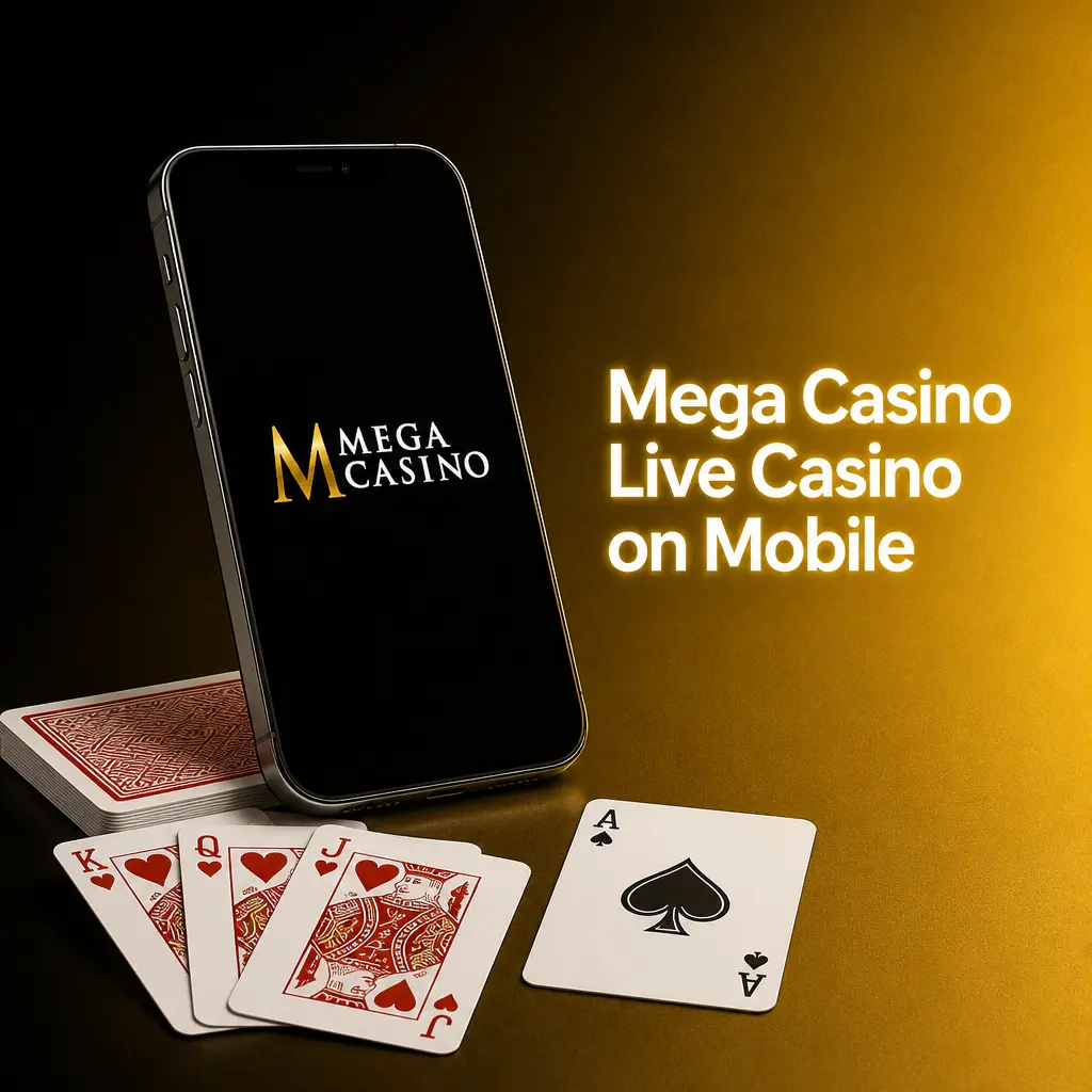Mega Casino live casino on a mobile device