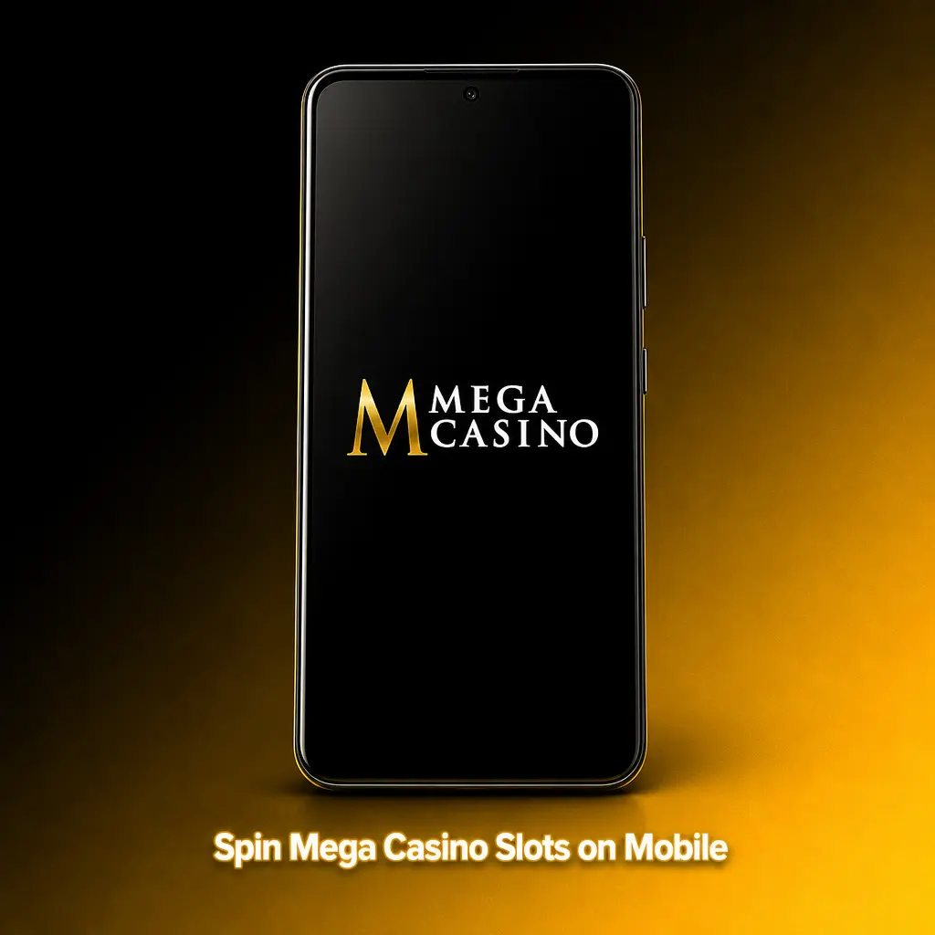 Mega Casino slots app on a mobile phone